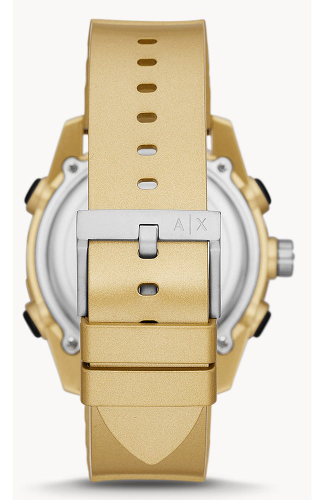 Men\'s Watch Gold Strap AX2966 Digital WATCHES Rubber ARMANI EXCHANGE Analog - ARMANI E-oro.gr EXCHANGE