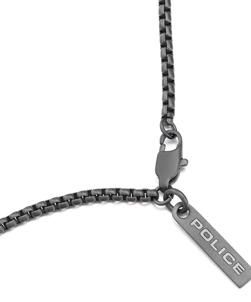 Men\'s Necklace POLICE Black - Steel E-oro.gr POLICE JEWELS PEAGN0001406 Stainless Necklace