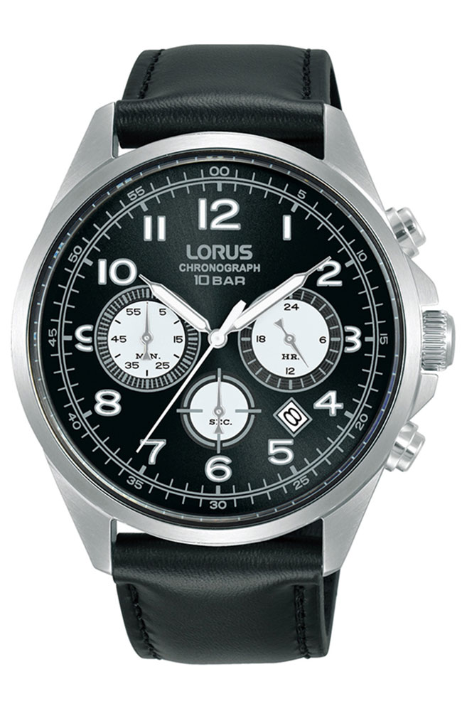 Men\'s Watch Black Sports RT311KX9 - Leather WATCHES LORUS E-oro.gr LORUS Chronograph